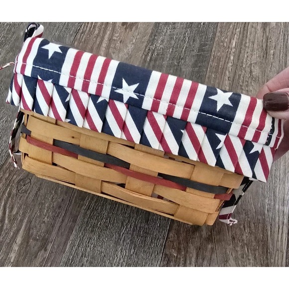 Longaberger Other - All American Longaberger Tea Basket W/ Patriotic Liner 4th Of July Americana